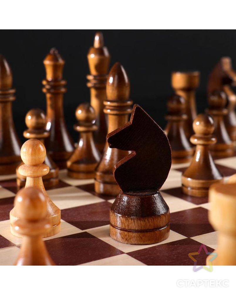 Шахматы гроссмейстерские (доска дерево 43*43 см, фигуры дерево, король h=10.6 см) арт. СМЛ-119007-1-СМЛ0005463702 3