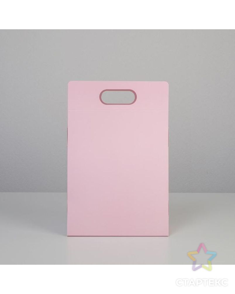 Переноска для цветов Love, розовая, 24 × 12,5 × 37 см арт. СМЛ-146757-1-СМЛ0005467280 3
