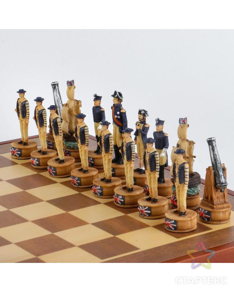 Шахматы сувенирные "Морское сражение" (доска 36х36х6 см, h=8 см, h=6.5 см) арт. СМЛ-139500-1-СМЛ0005467849 5