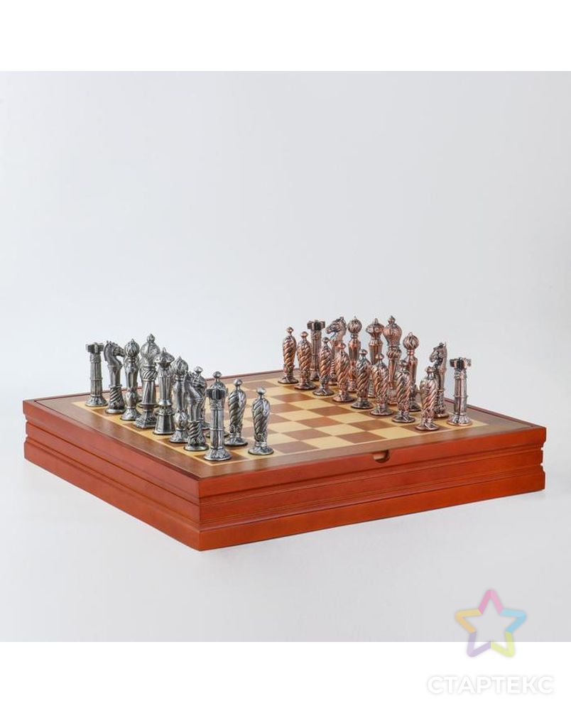 Шахматы сувенирные "Рыцарские" (доска 36х36х6 см, h=8.5 см, h=5.7 см) арт. СМЛ-139501-1-СМЛ0005467850 6