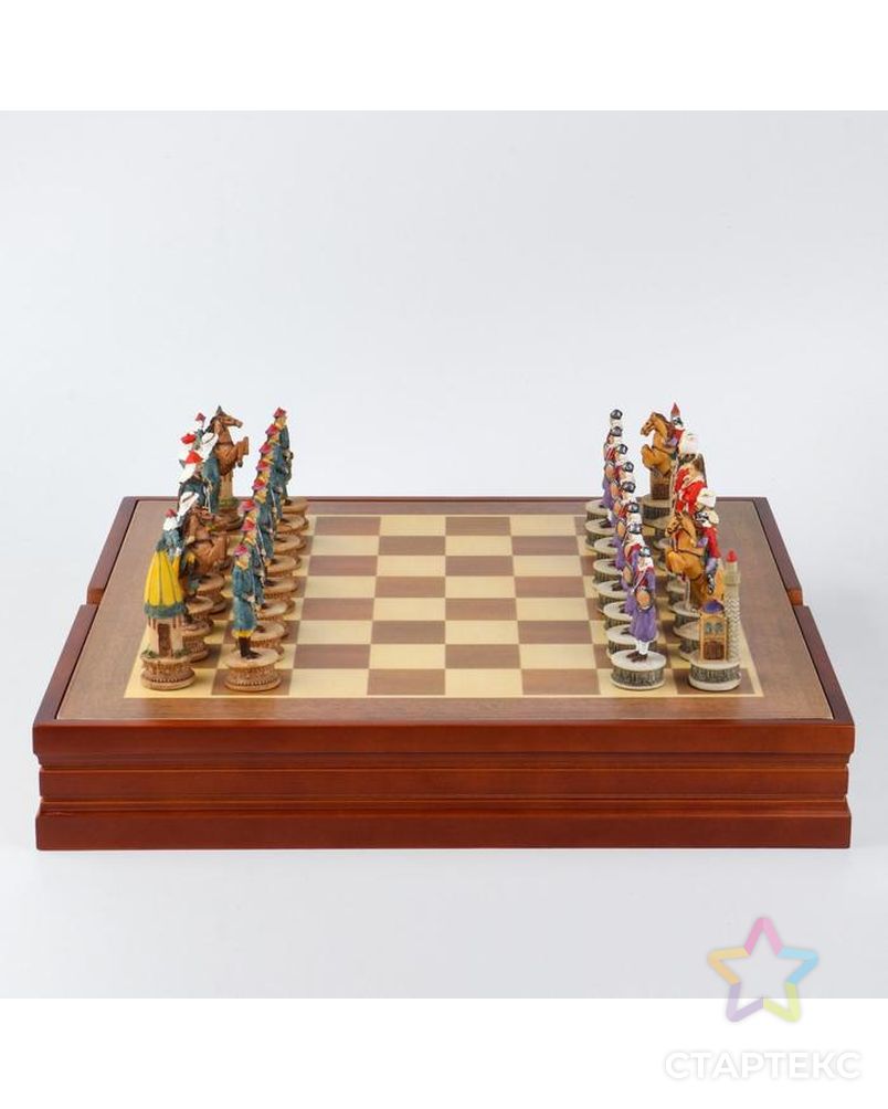 Шахматы сувенирные "Восточные" (доска 36х36х6 см, h=8 см, h=6.5 см) арт. СМЛ-139502-1-СМЛ0005467852 3