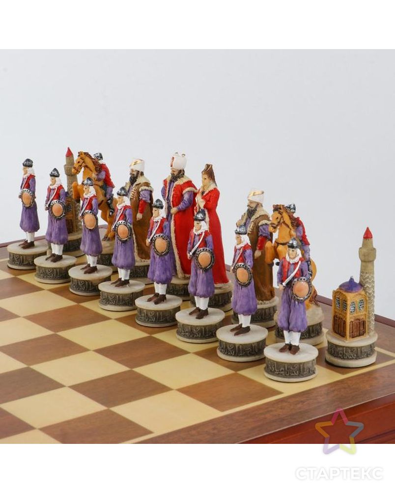 Шахматы сувенирные "Восточные" (доска 36х36х6 см, h=8 см, h=6.5 см) арт. СМЛ-139502-1-СМЛ0005467852 4
