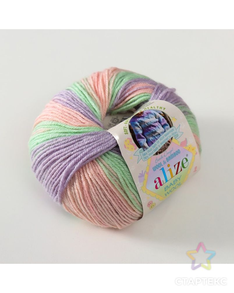 Пряжа "Baby Wool Batik" 40%шерсть, 40%акрил, 20%бамбук, 175 м/50гр (3563) арт. СМЛ-28708-10-СМЛ0005467993