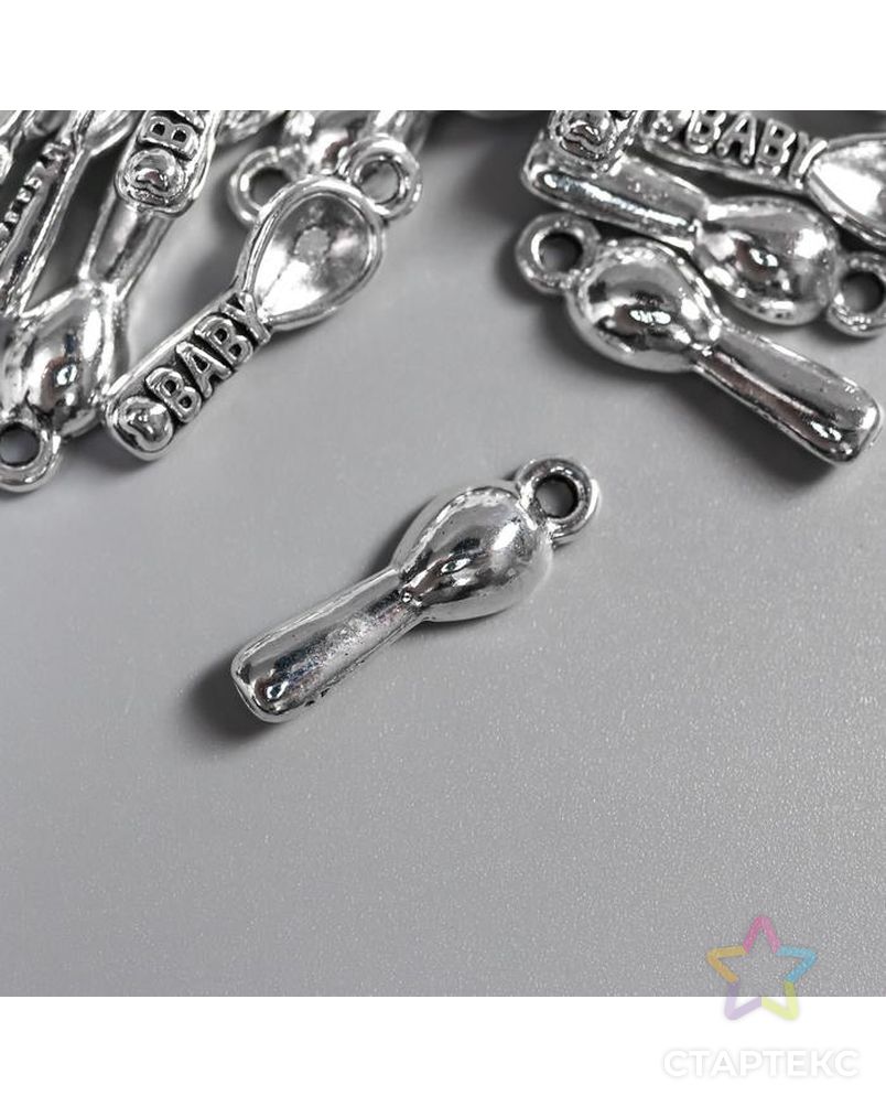 Декор металл для творчества "Ложечка малыша - baby" серебро набор 20 гр арт. СМЛ-141328-1-СМЛ0005468831 2