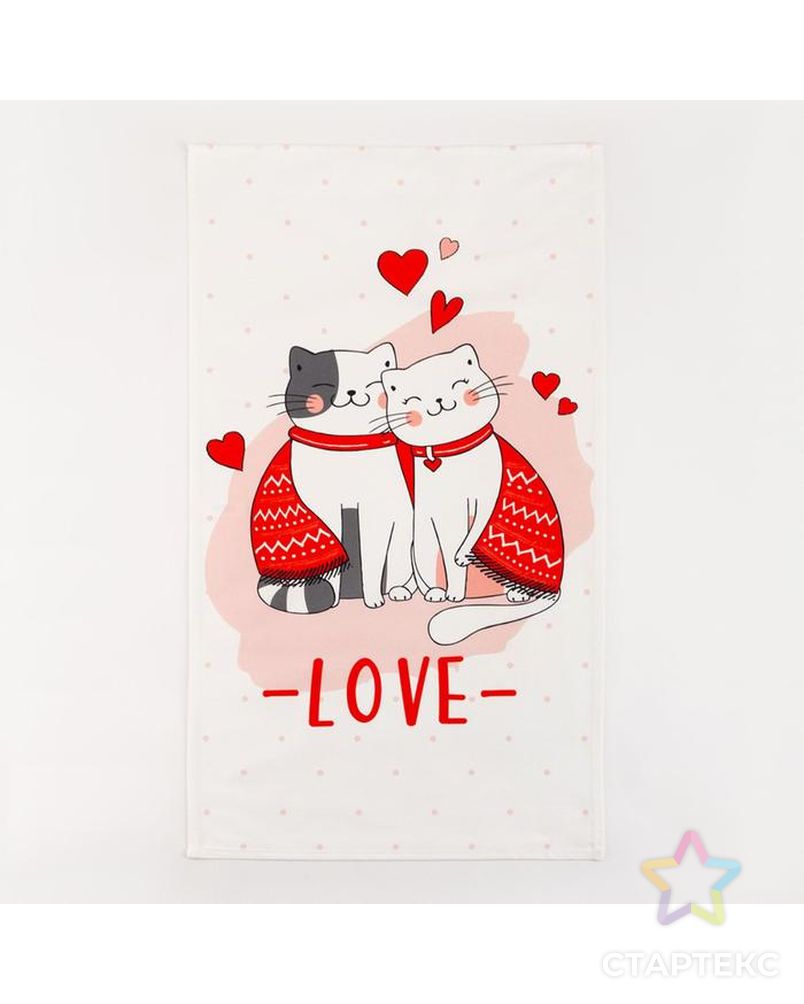 Полотенце Этель "Cat's love" 40х73 см, 100% хл, саржа 190 гр/м2 арт. СМЛ-140991-1-СМЛ0005482305 2