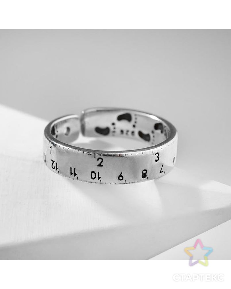 Кольцо "Линейка" цвет серебро, безразмерное арт. СМЛ-130018-1-СМЛ0005482711