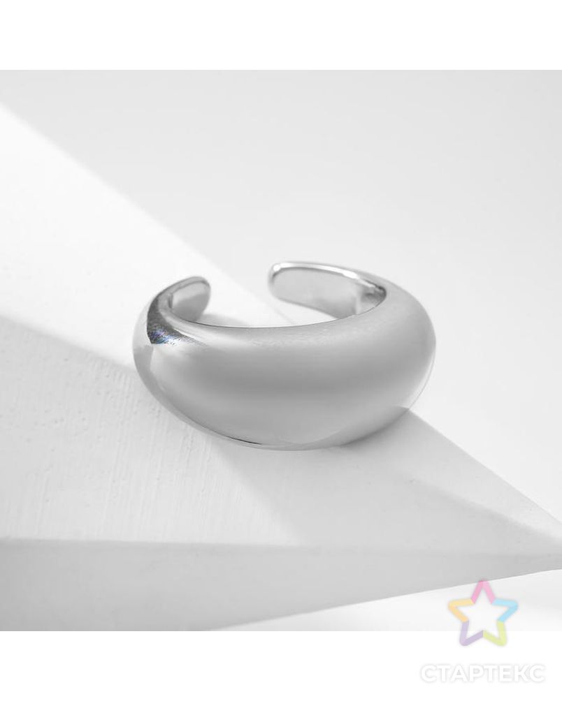 Кольцо "Полумесяц", цвет серебро, безразмерное арт. СМЛ-130721-1-СМЛ0005482714