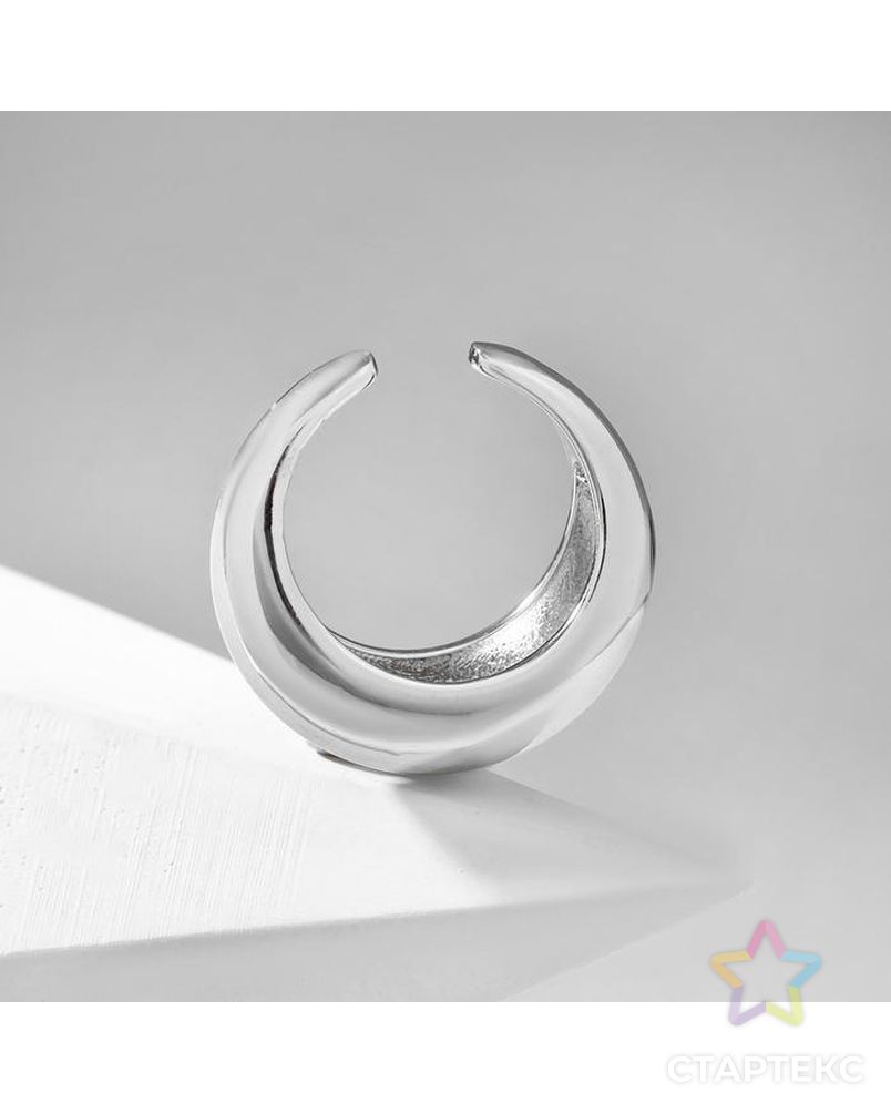Кольцо "Полумесяц", цвет серебро, безразмерное арт. СМЛ-130721-1-СМЛ0005482714 2
