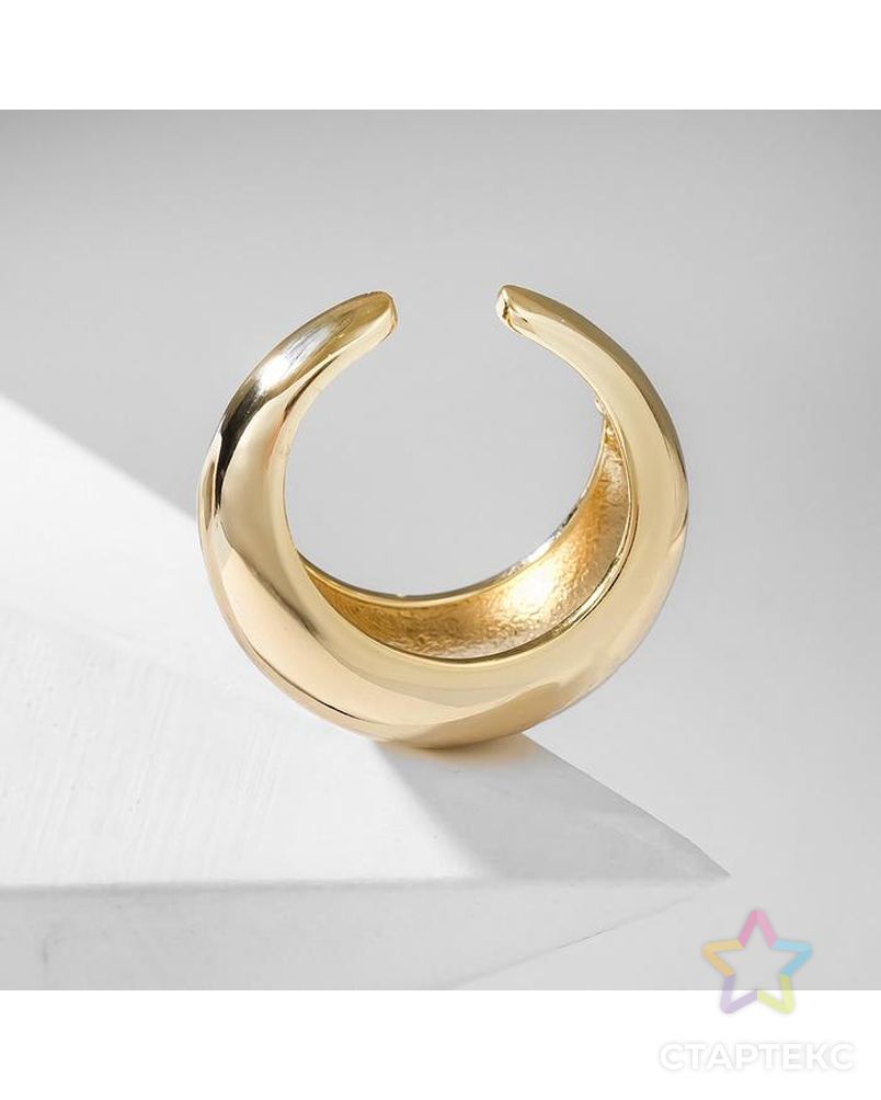 Кольцо "Полумесяц", цвет серебро, безразмерное арт. СМЛ-130721-2-СМЛ0005482715