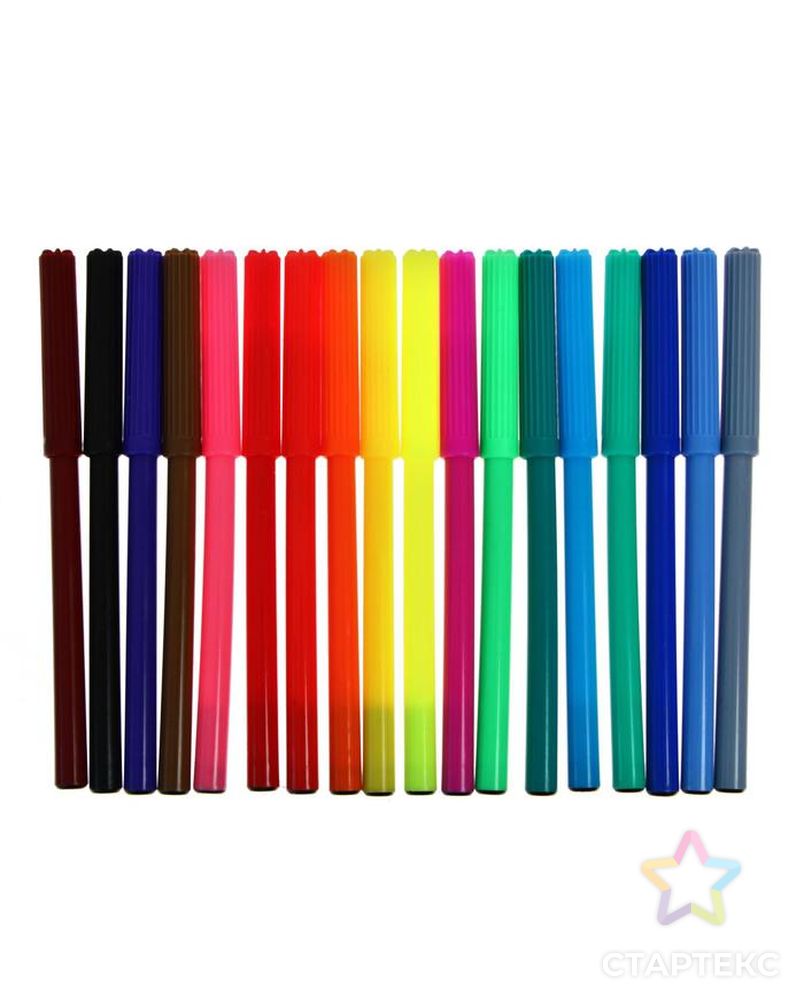 Фломастеры 18 цветов в картонной коробке CALLIGRATA вентилируемый колпачок арт. СМЛ-181219-1-СМЛ0005483635 3
