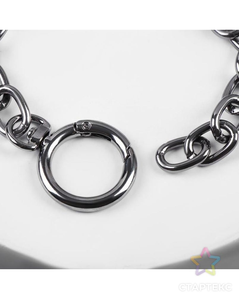 Браслет "Цепь" кольца и овалы, цвет серый металл, L= 24 арт. СМЛ-130622-1-СМЛ0005485474 2