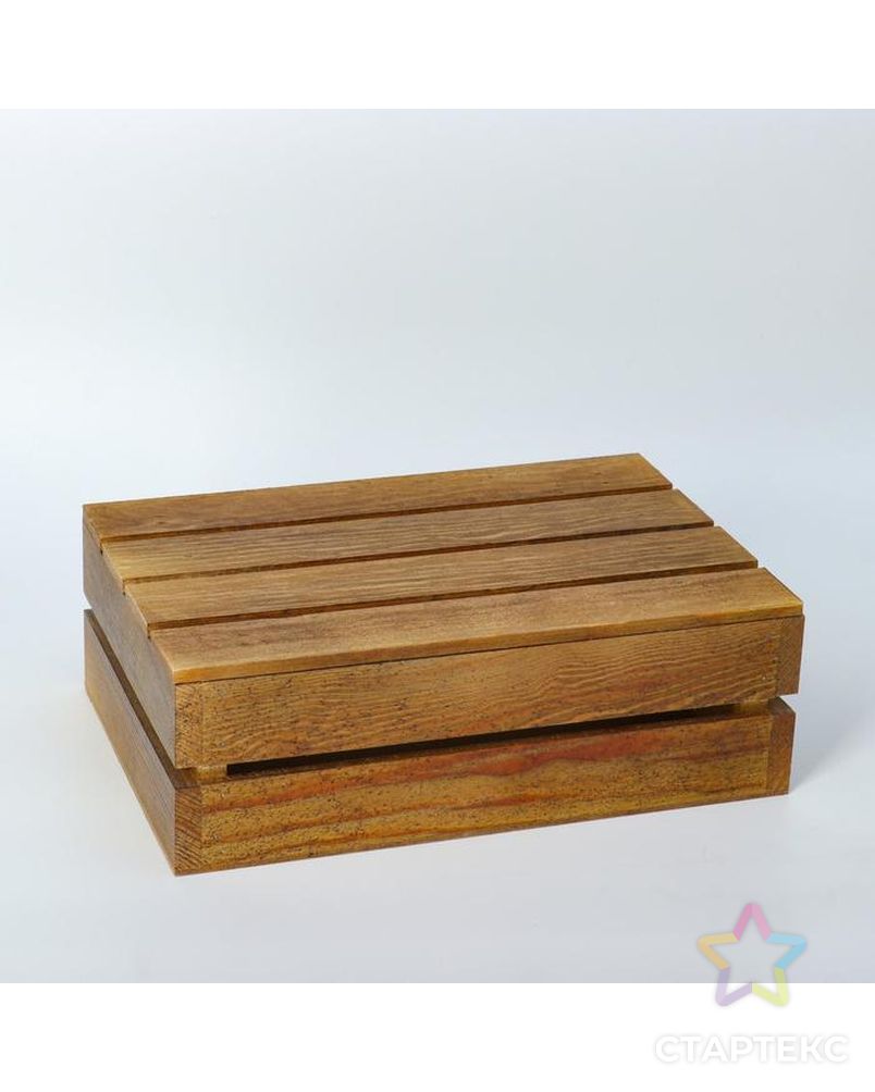 Кашпо деревянное 30×20×10 см, брашированное арт. СМЛ-123590-1-СМЛ0005488068 1