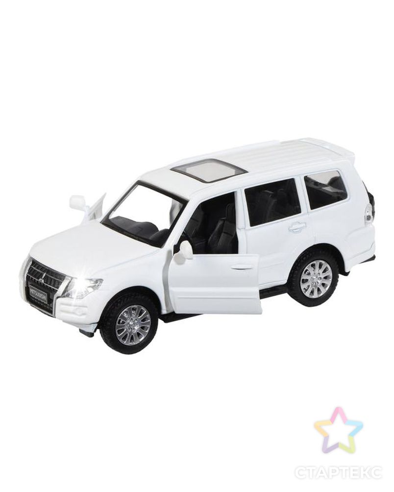 Машина металл "Mitsubishi Pajero 4WD Tubro" 1:43 цв белый, инерц,откр. двери  JB1251430 арт. СМЛ-123826-1-СМЛ0005488633 3