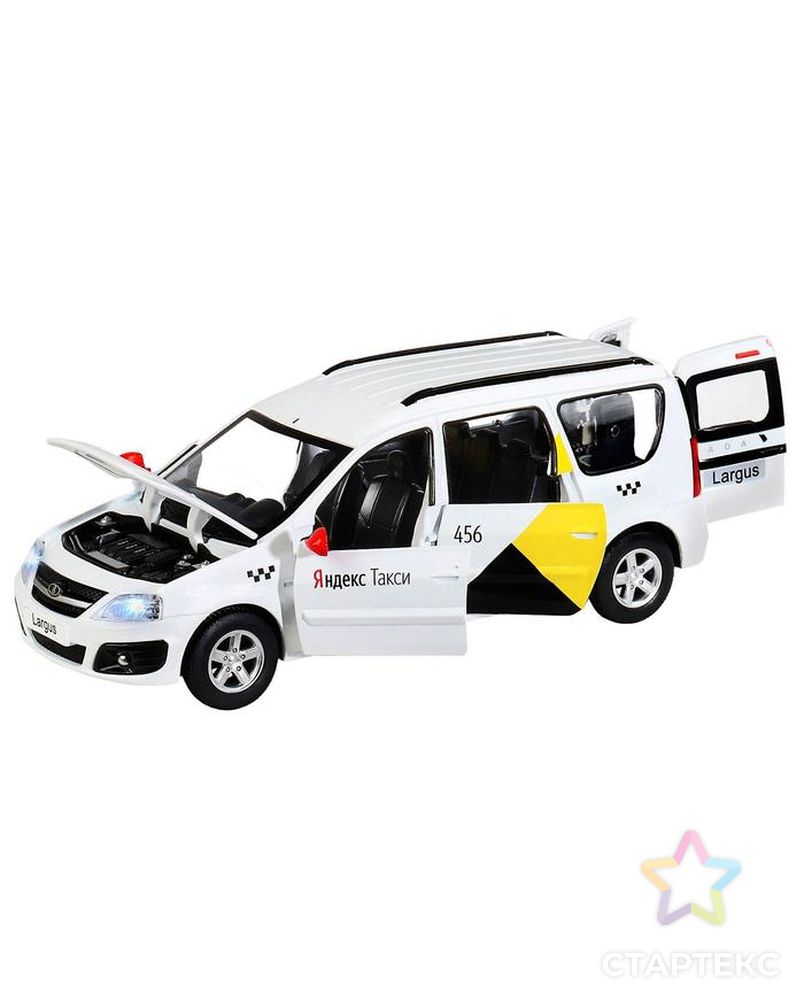 Машина металлическая «Lada Largus Яндекс Такси» 1:24, открываются двери, капот, озвученная, цвет белый арт. СМЛ-137340-1-СМЛ0005488650 2