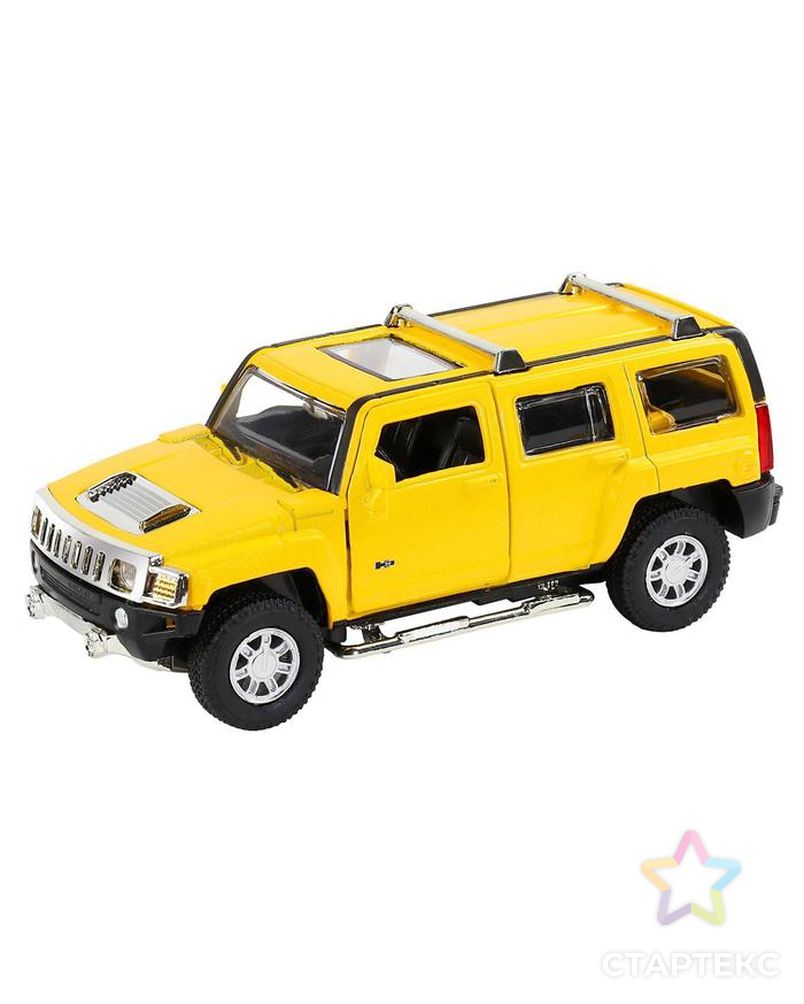 Машина металлическая Hummer H3 1:32 цвет жёлтый инерция, световые и звуковые эффекты, открываются двери арт. СМЛ-128068-1-СМЛ0005488671 3