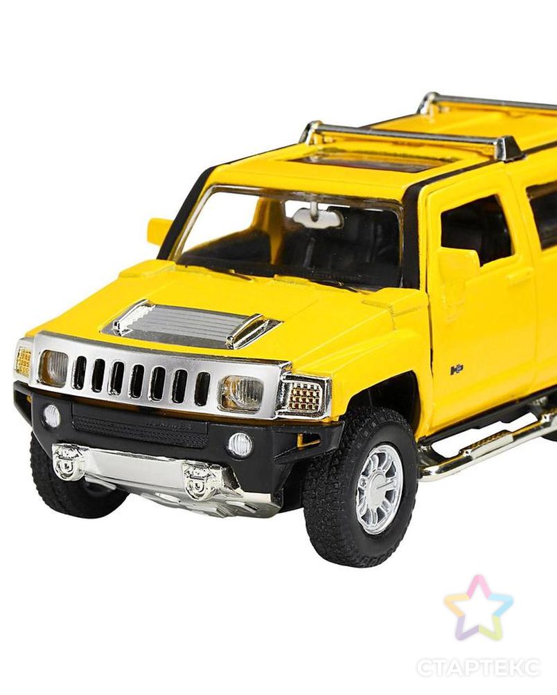 Машина металлическая Hummer H3 1:32 цвет жёлтый инерция, световые и звуковые эффекты, открываются двери арт. СМЛ-128068-1-СМЛ0005488671 4