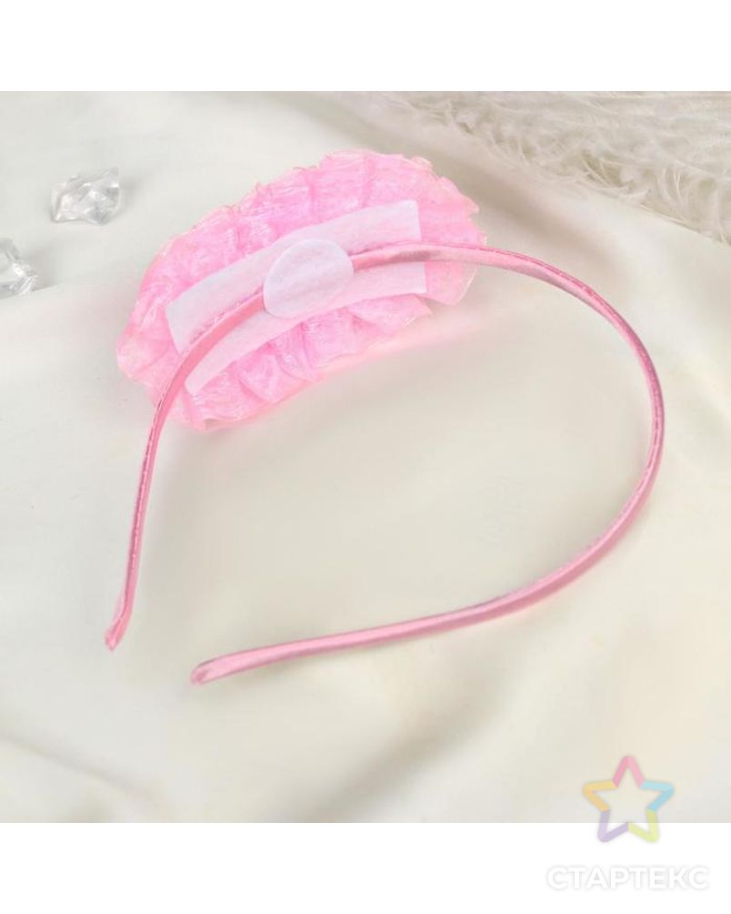 Ободок для волос "Выпускница" 0,3 см, драгоценные цветы, розовый арт. СМЛ-148535-1-СМЛ0005493375