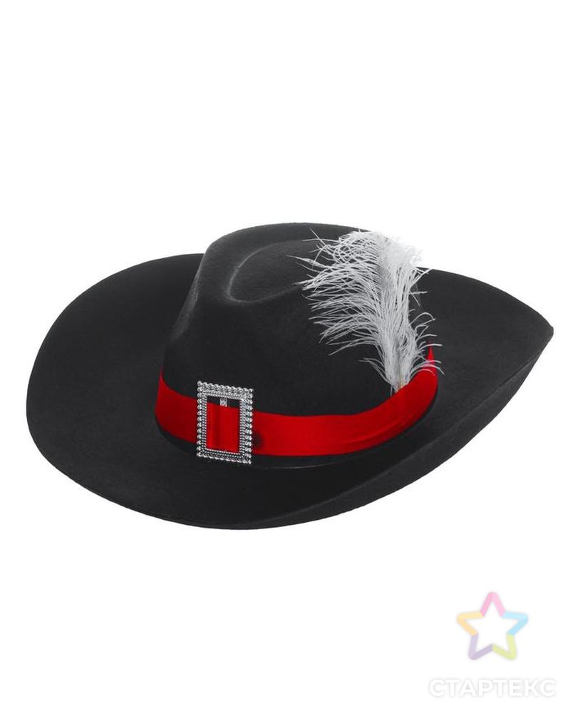 Шляпа мушкетера с пером черная арт. СМЛ-151444-1-СМЛ0005494215 1