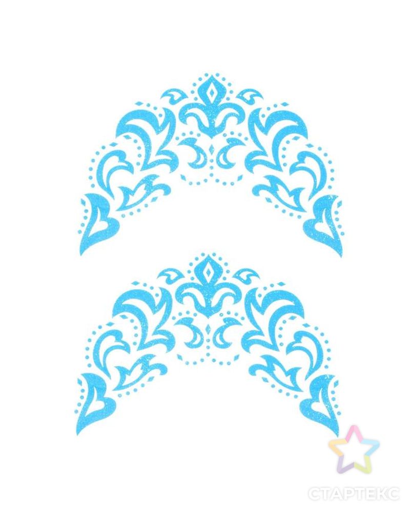 Термонаклейка "Морозный узор", синяя с серебром, в наборе 6 штук арт. СМЛ-125748-1-СМЛ0005494228 1