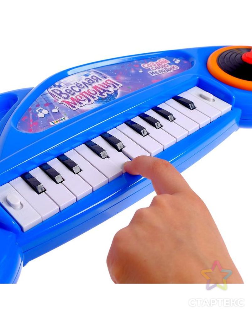 Музыкальное пианино «Весёлая мелодия», звук, свет, цвет синий арт. СМЛ-165628-1-СМЛ0005498216 3