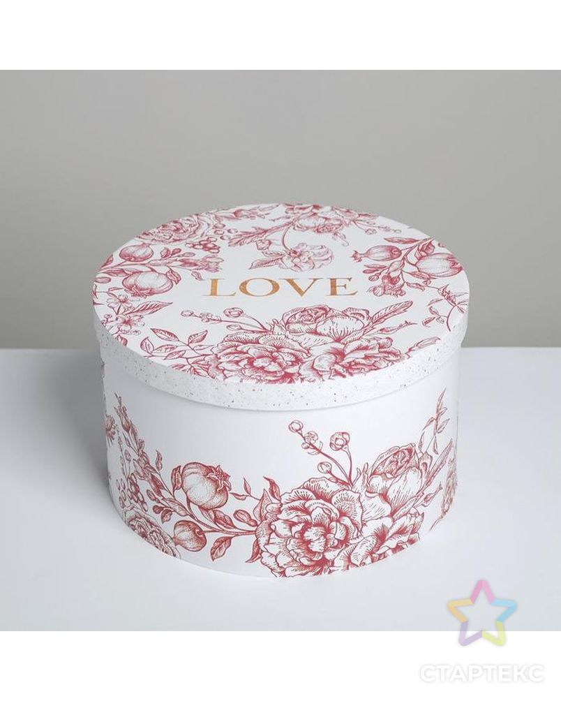 Коробка подарочная круглая «Любовь», 25 × 15 см арт. СМЛ-131671-1-СМЛ0005499847 1