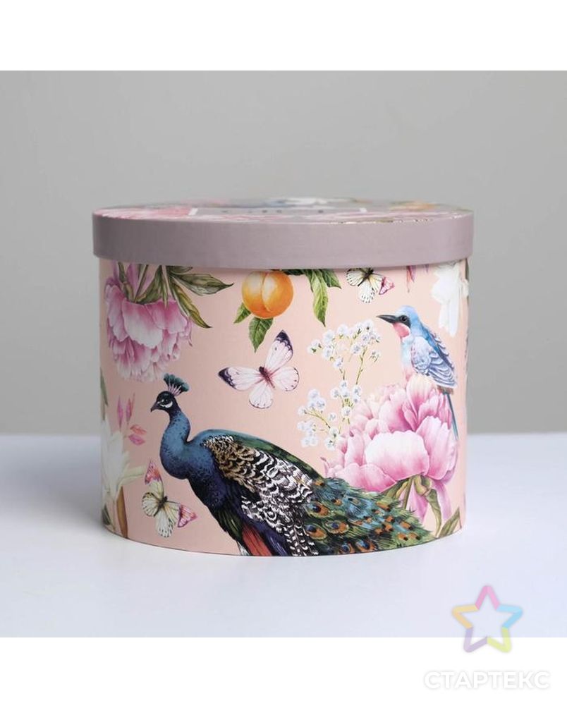 Коробка подарочная круглая «Птицы», 15 × 18 см арт. СМЛ-131461-1-СМЛ0005499853 3