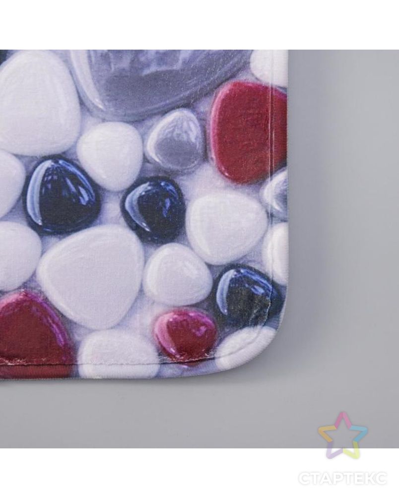 Набор ковриков для ванны и туалета Доляна «Цветная галька», 2 шт: 40×50, 50×80 см арт. СМЛ-150904-1-СМЛ0005504404