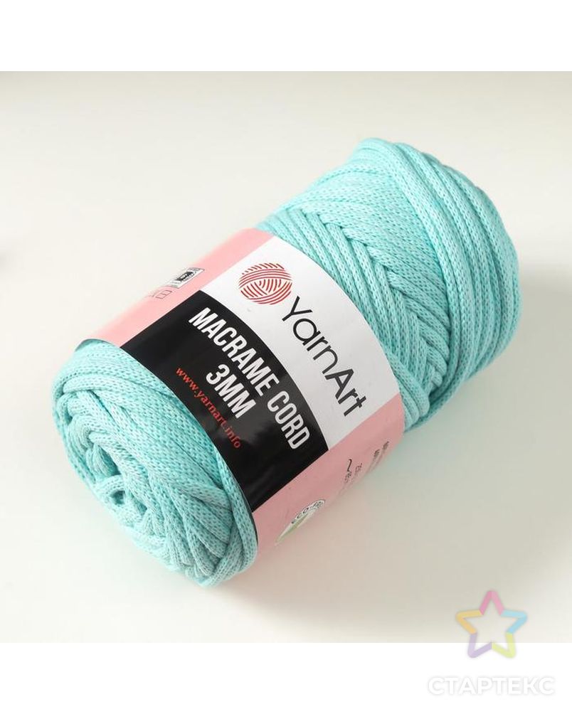 Пряжа "Macrame Cord"  60% хлопок, 40% вискоза/полиэстер 3 мм 85м/250гр (762 св.роз) арт. СМЛ-130544-3-СМЛ0005504918 2