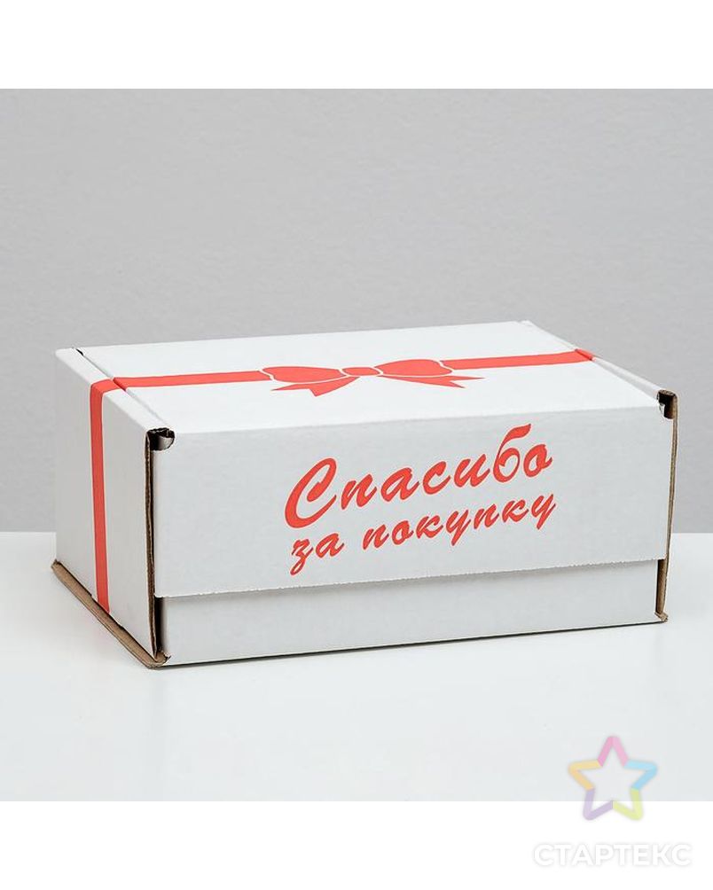 Коробка самосборная, "Спасибо за покупку", белая, 22 х 16,5 х 10 см арт. СМЛ-130732-1-СМЛ0005512067 1