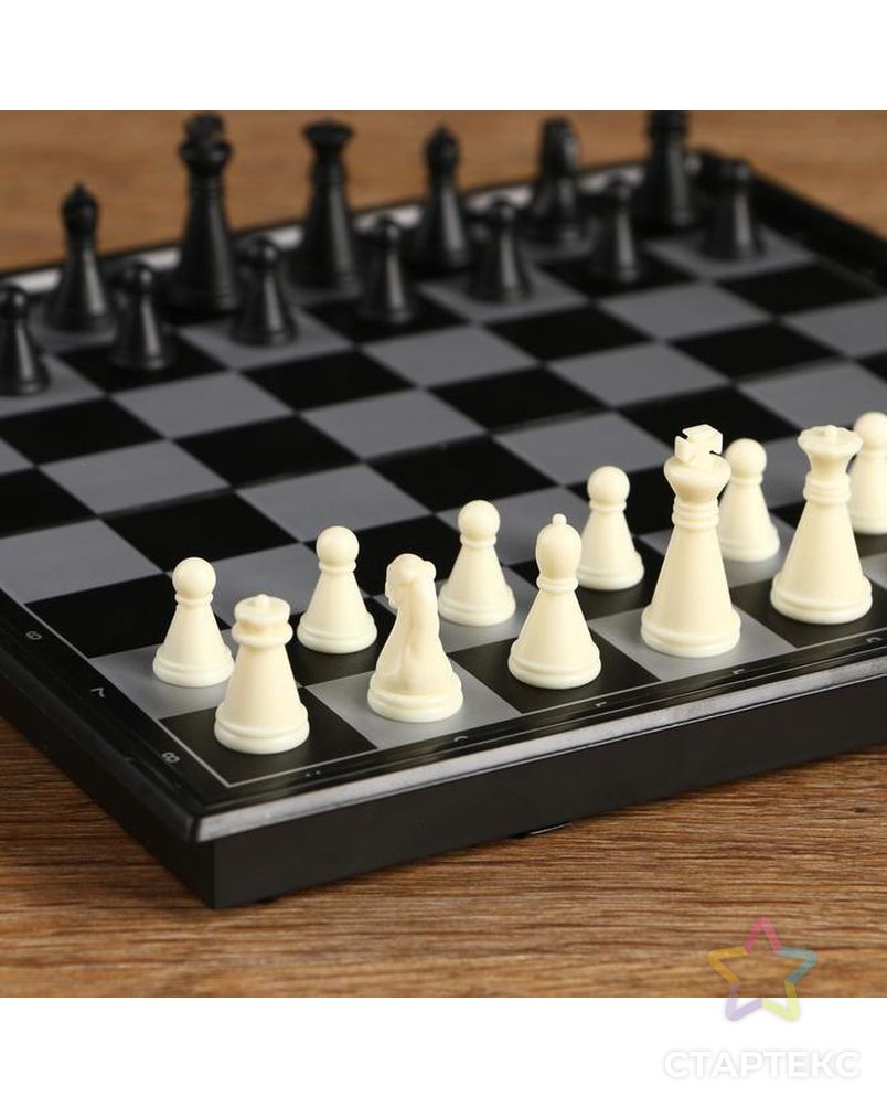 Настольная игра 3 в 1 "Классика": шахматы, шашки, нарды, магнитная доска 20х20 см арт. СМЛ-67617-1-СМЛ0000551983 3