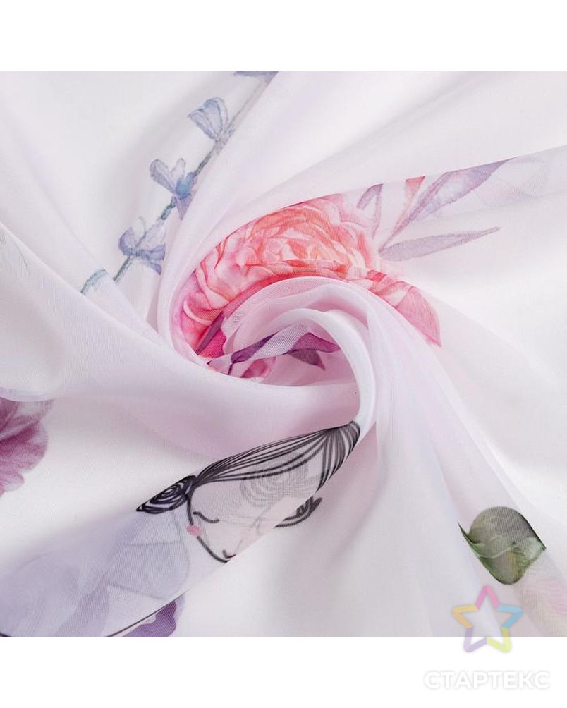 Комплект тюлей "Этель" Flower dancer, 145*260 см-2 шт, 100% п/э арт. СМЛ-157112-1-СМЛ0005525137
