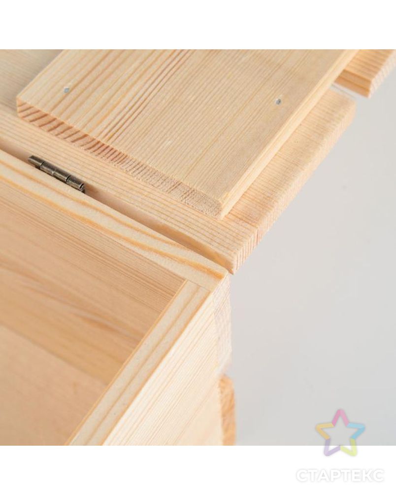Ящик деревянный 35×23×13 см подарочный с реечной крышкой на петельках с замком арт. СМЛ-138343-1-СМЛ0005525150 4