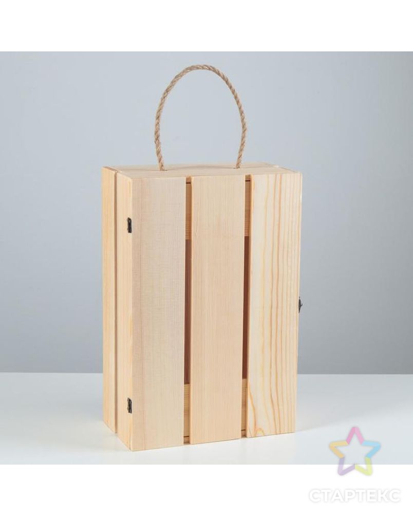 Ящик деревянный 35×23×13 см подарочный с реечной крышкой на петельках с замком арт. СМЛ-138343-1-СМЛ0005525150 6