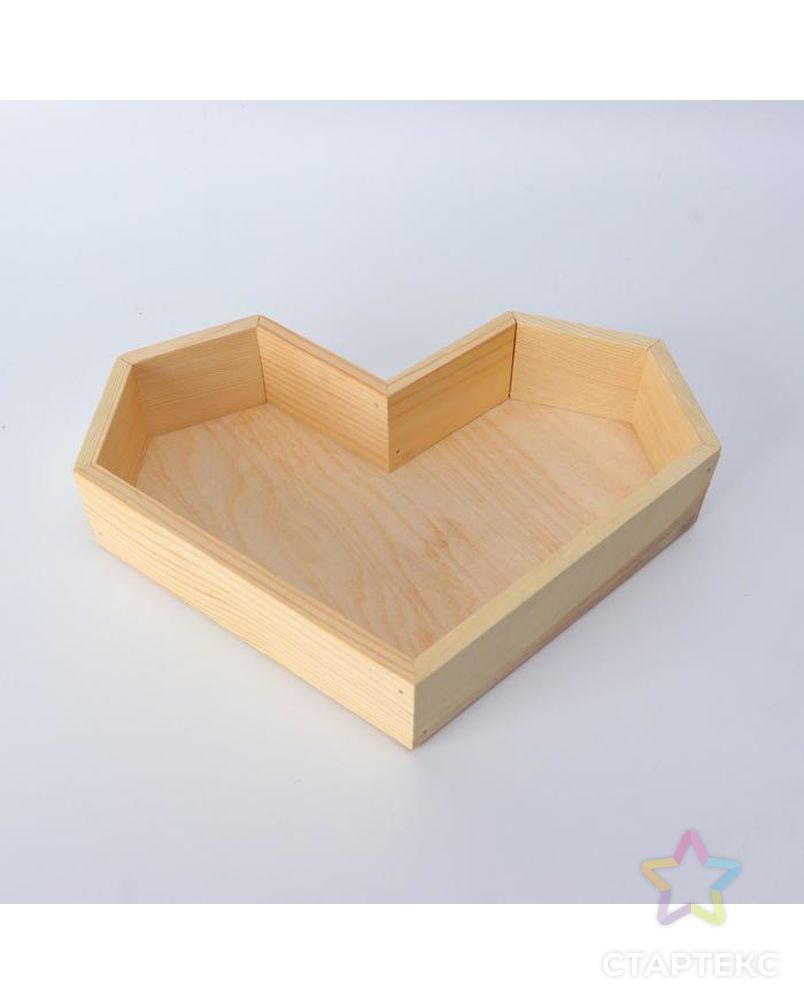 Кашпо деревянное 25×4.5 см "Сердце" подарочное, натуральный арт. СМЛ-143644-1-СМЛ0005525155 1