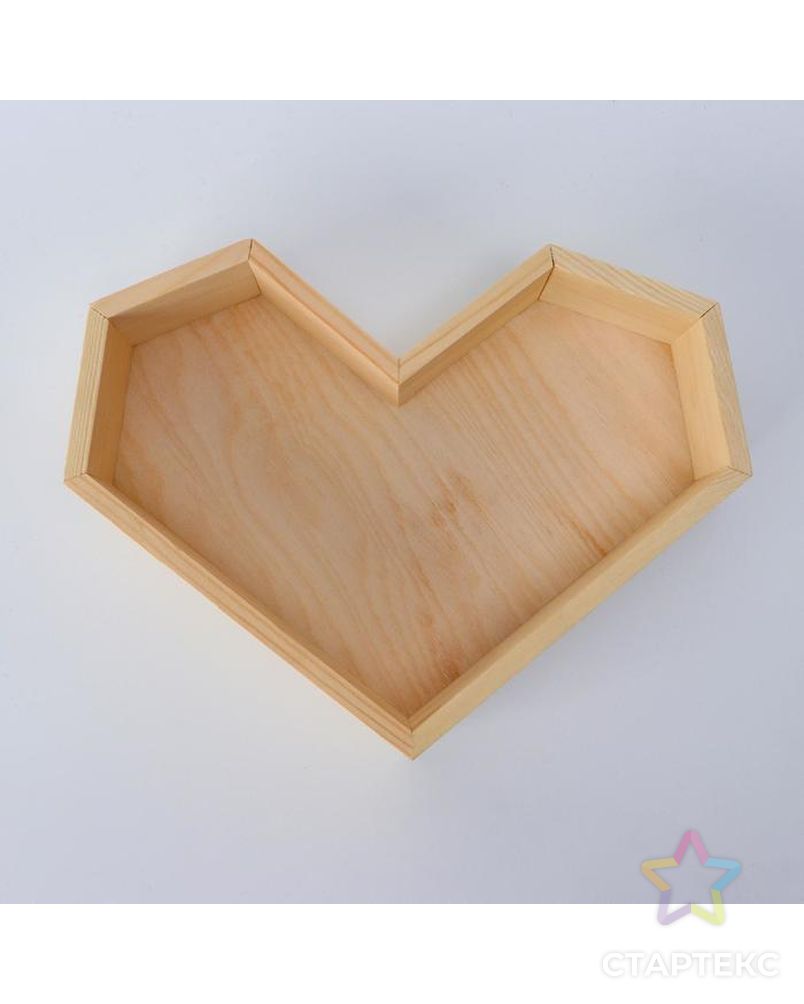 Кашпо деревянное 25×4.5 см "Сердце" подарочное, натуральный арт. СМЛ-143644-1-СМЛ0005525155 2