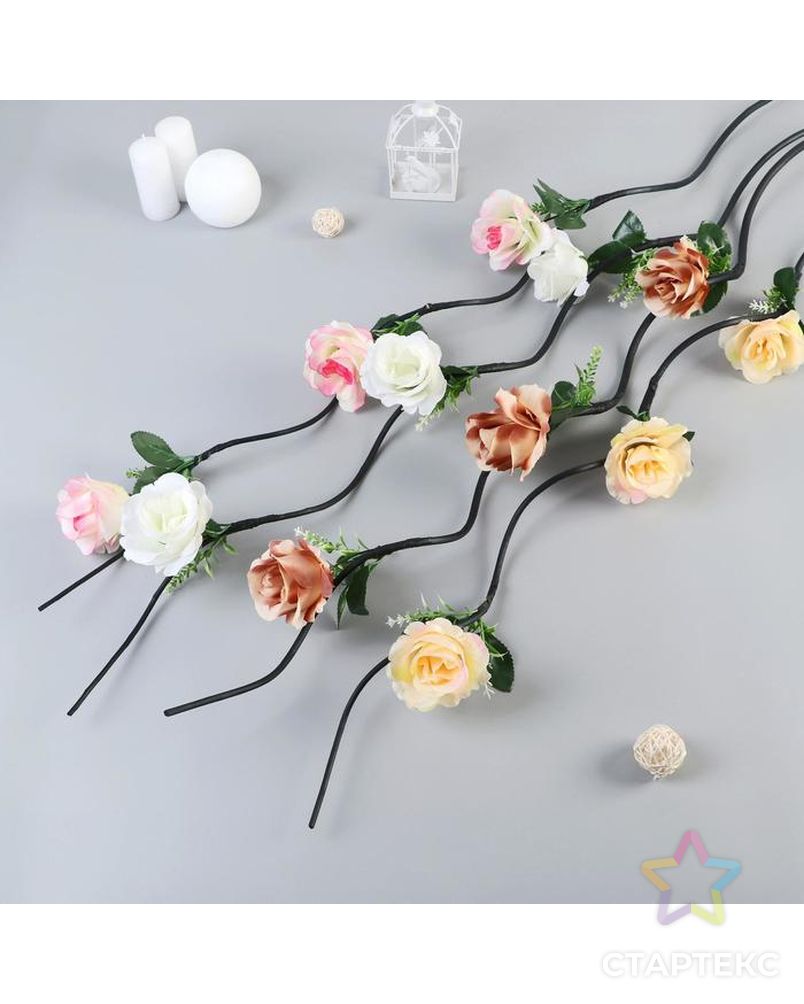 Декор тинги "Роза с мелкими цветочками" 150 см  (фасовка 5 шт, цена за 1шт) микс арт. СМЛ-163056-1-СМЛ0005525415 1