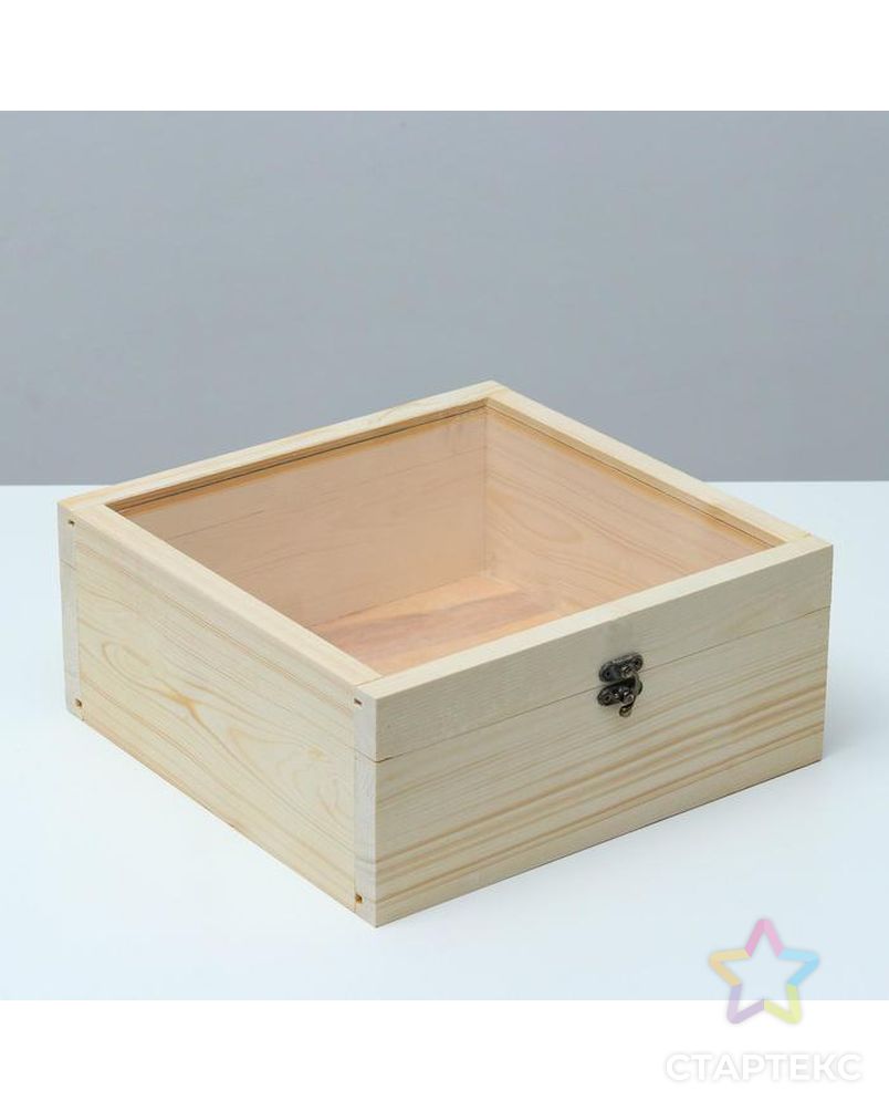 Подарочный ящик 25×25×11 см деревянный, крышка оргстекло 3 мм арт. СМЛ-135739-1-СМЛ0005538656 3
