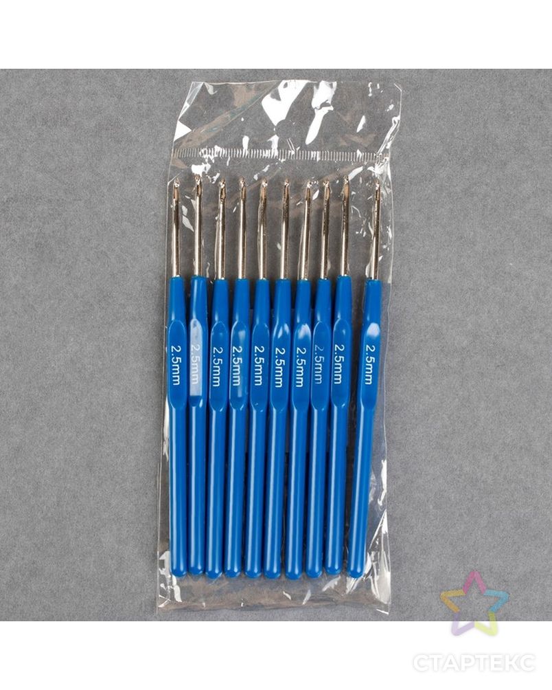 Крючок для вязания, с пластиковой ручкой, d = 2,5 мм, 13,5 см арт. СМЛ-19616-1-СМЛ0555346 4