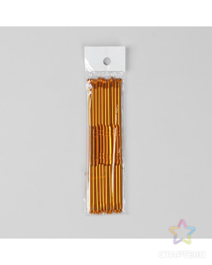 Крючок для вязания, двусторонний, d = 2/3 мм, 13,5 см, цвет золотой арт. СМЛ-24505-1-СМЛ0555348 3