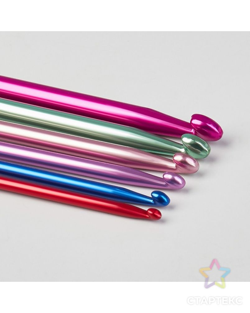 Набор крючков для вязания, d = 2-8 мм, 14,5 см, 12 шт, цвет МИКС арт. СМЛ-24506-1-СМЛ0555349 3