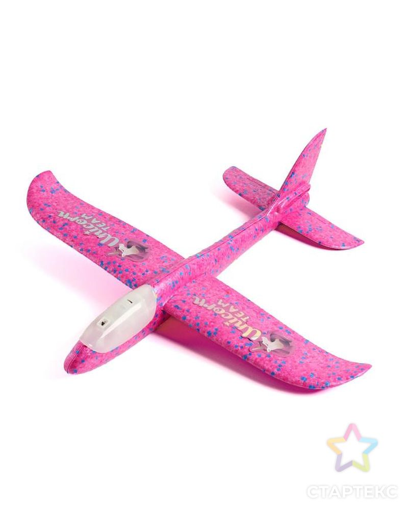 Самолёт Unicorn team 31х35см, розовый, диодный арт. СМЛ-148239-1-СМЛ0005570194 1