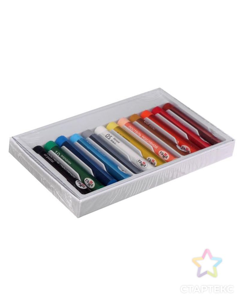 Пастель масляная, набор 12 цветов, Гамма "Студия", d-8мм, l-65мм, в картонной коробке арт. СМЛ-208400-1-СМЛ0005618023 4