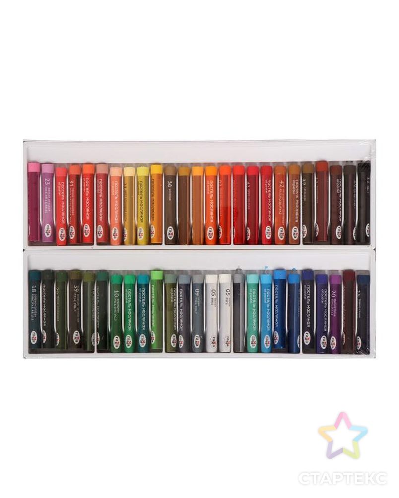 Пастель масляная, набор 50 цветов, Гамма "Студия", d-8мм, l-65мм, в картонной коробке арт. СМЛ-218560-1-СМЛ0005618026 2
