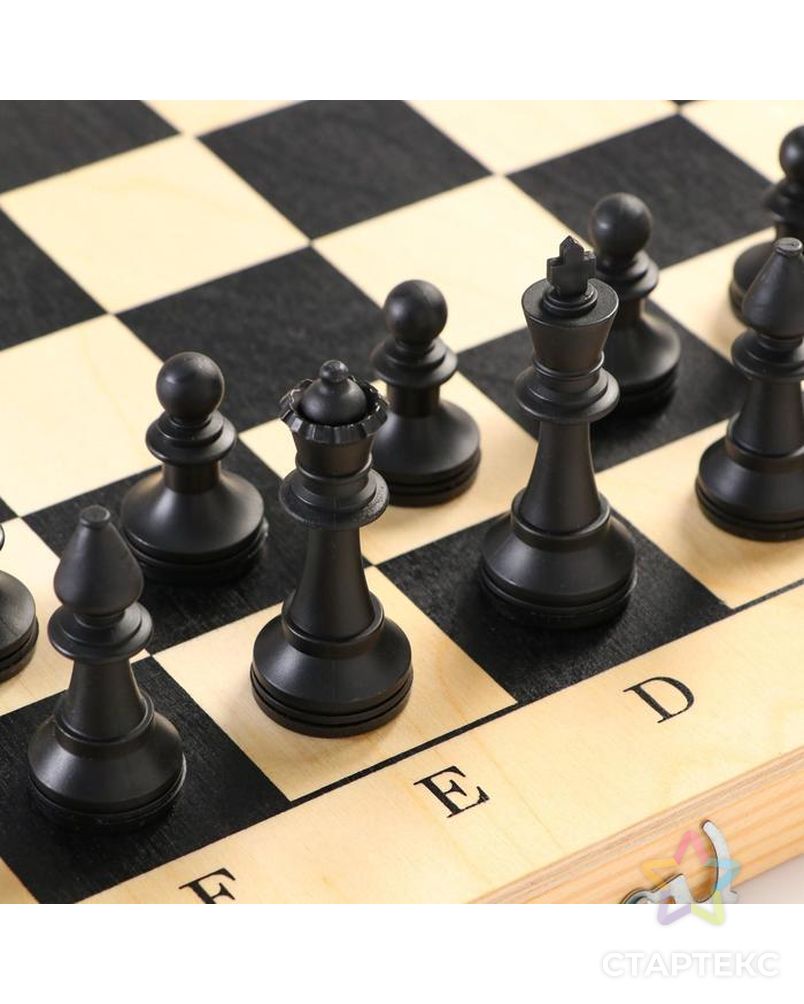 Настольная игра 3 в 1 "Орнамент": шахматы, шашки, нарды (доска дерево 42х42 см) арт. СМЛ-132693-1-СМЛ0005618054 4