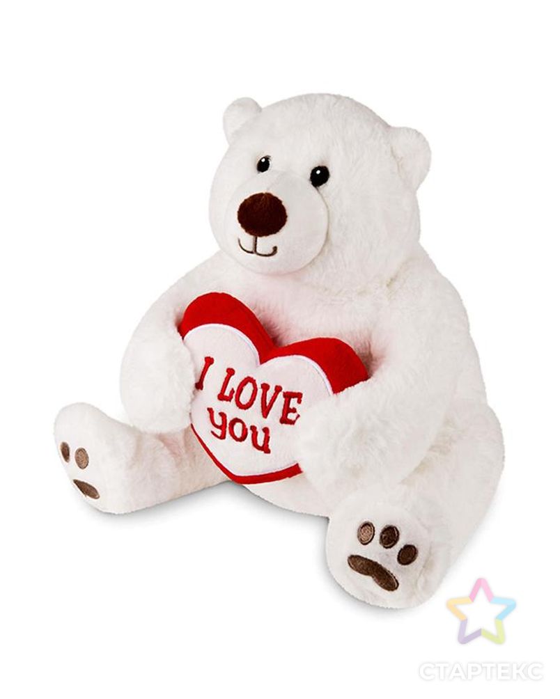 Мягкая игрушка «Медведь белый с сердцем», 23 см арт. СМЛ-134176-1-СМЛ0005634702 1