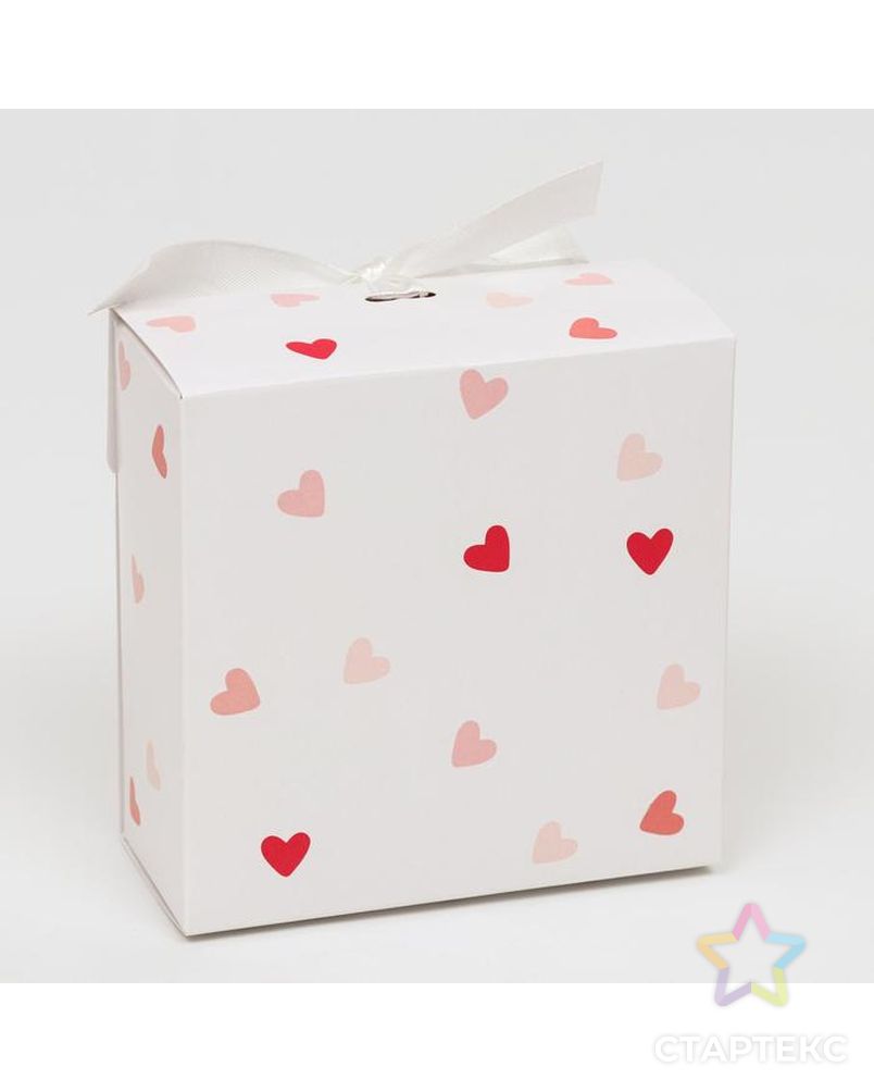 Подарочная коробка сборная с окном "I LOVE YOU", 11,5 х 11,5 х 5 см арт. СМЛ-135126-1-СМЛ0005634993 3