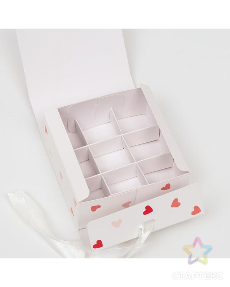 Подарочная коробка сборная с окном "I LOVE YOU", 11,5 х 11,5 х 5 см арт. СМЛ-135126-1-СМЛ0005634993 4