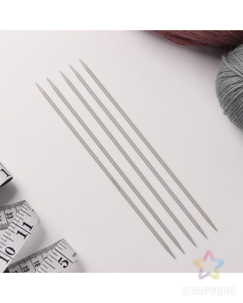 Спицы для вязания, чулочные, d = 3 мм, 20 см, 5 шт арт. СМЛ-142235-1-СМЛ0005751841