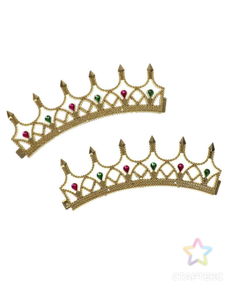 Корона принцессы золотая из 2-х частей арт. СМЛ-132188-1-СМЛ0005752320 2