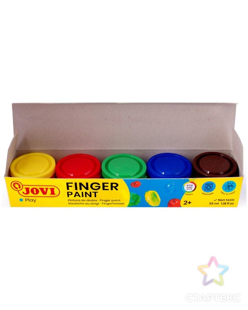 Краски пальчиковые набор 5 цветов х 35 мл JOVI, для малышей арт. СМЛ-212464-1-СМЛ0000577115 2